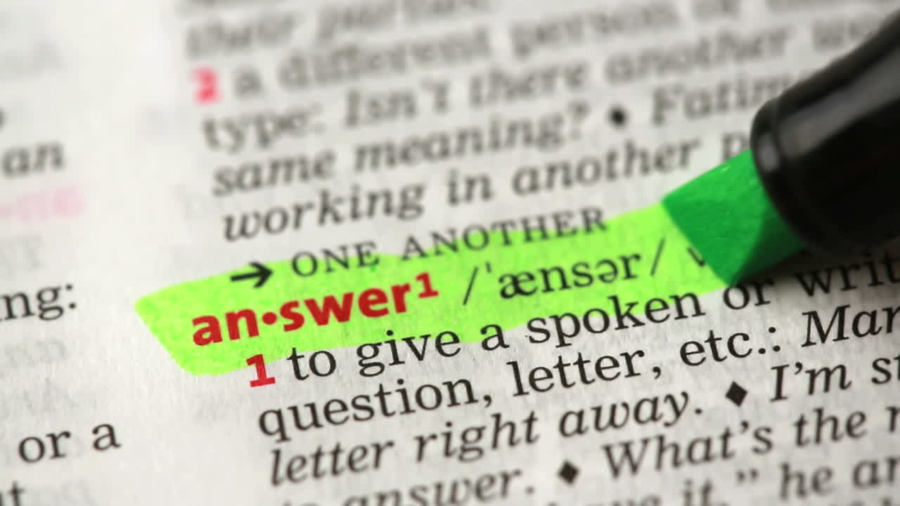 Definition of answer