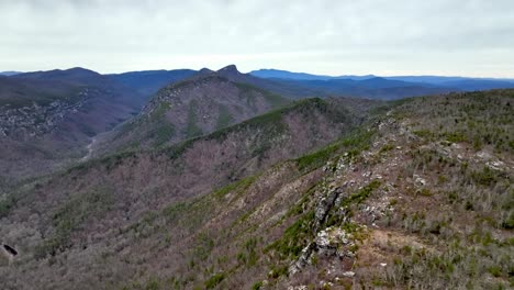 aerial looking into linville gorge from the pisgah national forest area