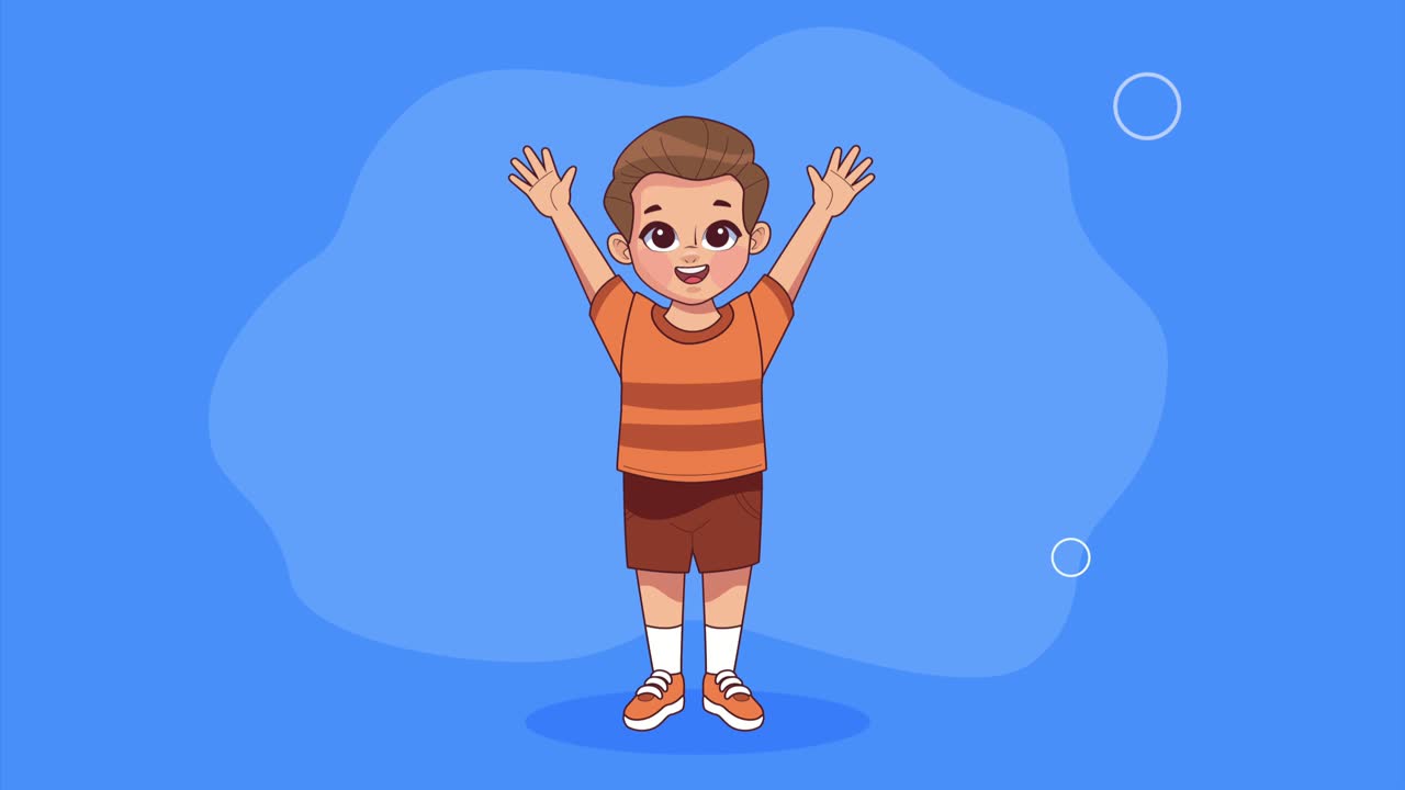 young little boy character animation