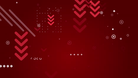 movement of graphic red arrows down. animated footage of geometric shapes. looped motion graphics.