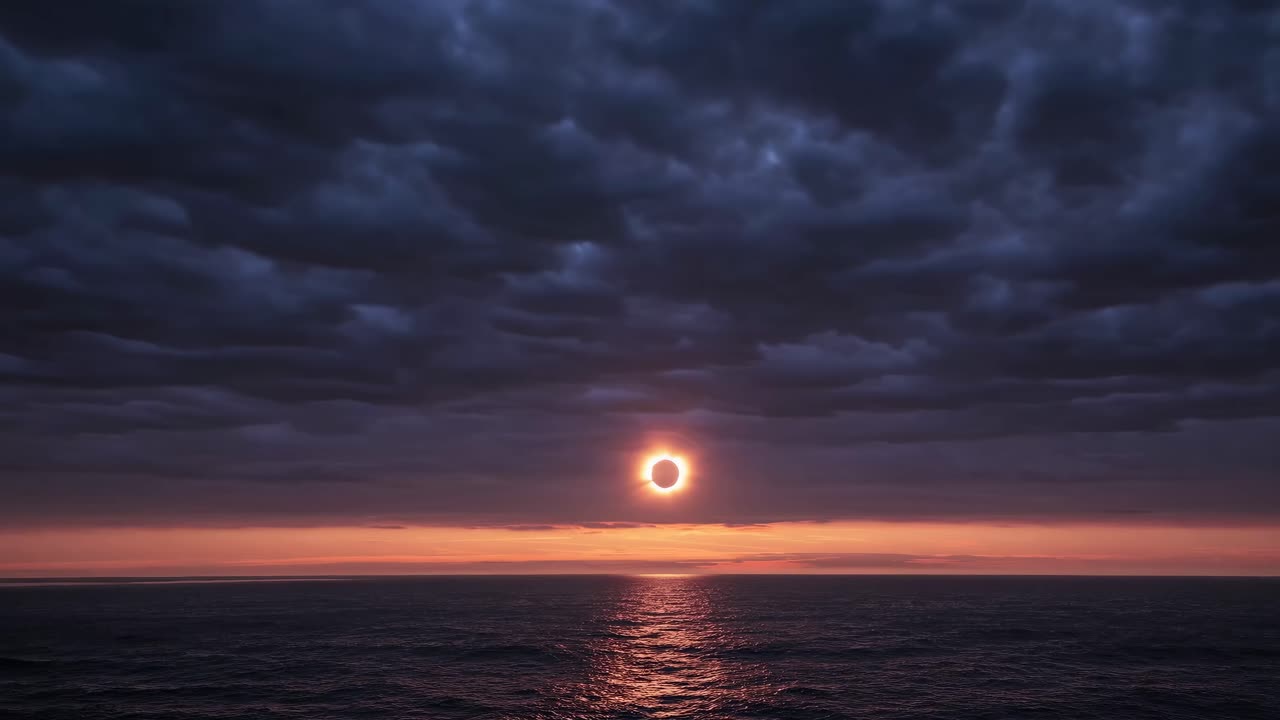 Ring of Fire Solar Eclipse over the Ocean