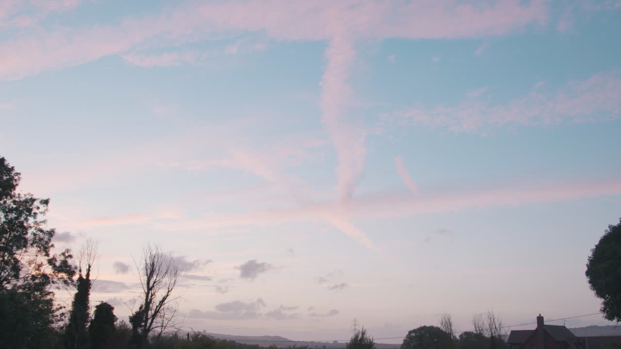 View Of Car Park Then Tilt Up To The Sky In West Sussex, England - wide shot