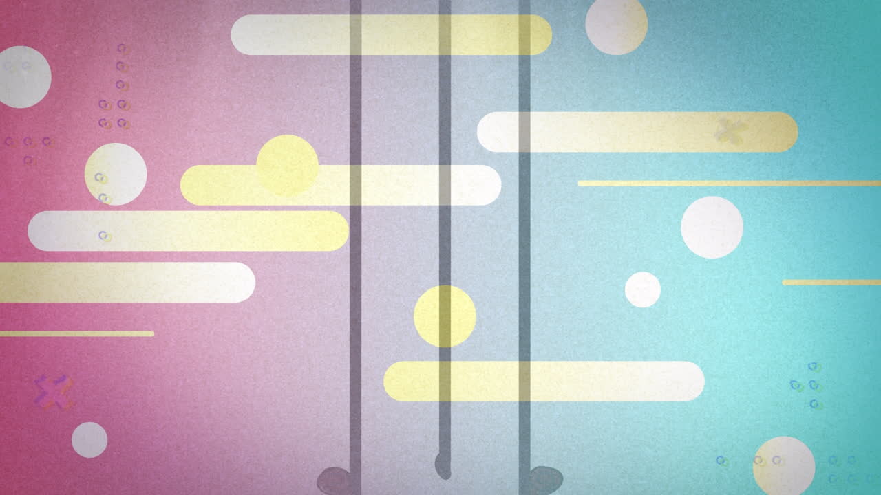 분홍색과 녹색 그라디언트 배경에 움직이는 추상적인 모양의 디지털 애니메이션