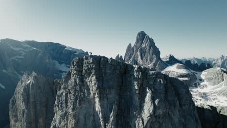 A-mountaineer-is-standing-on-a-summit