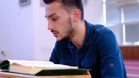 Man-Reads-The-Quran-In-A-Mosque