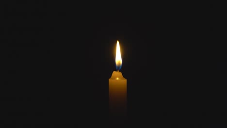 una sola vela blanca ardiendo. bucle para su uso como fondo o ilustración de recuerdo o celebración. el viento trata de apagar la llama, pero se recupera cada vez. la llama eterna.