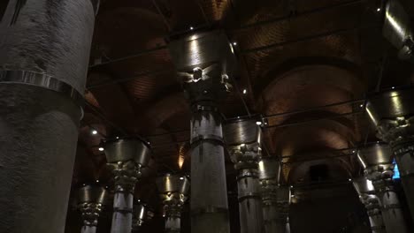 theodosius cistern. the big underground water reservoir in istanbul. serefiye cistern