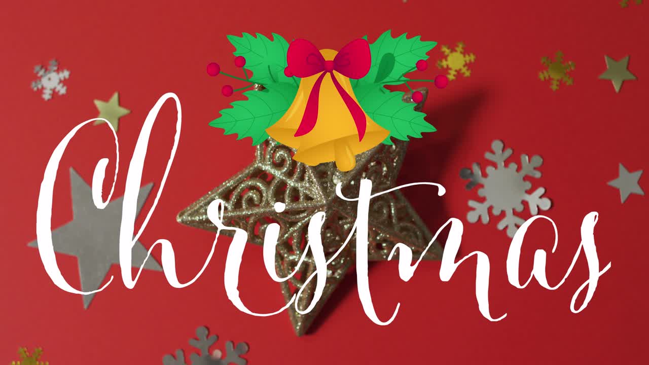 animación del texto navideño sobre la decoración navideña