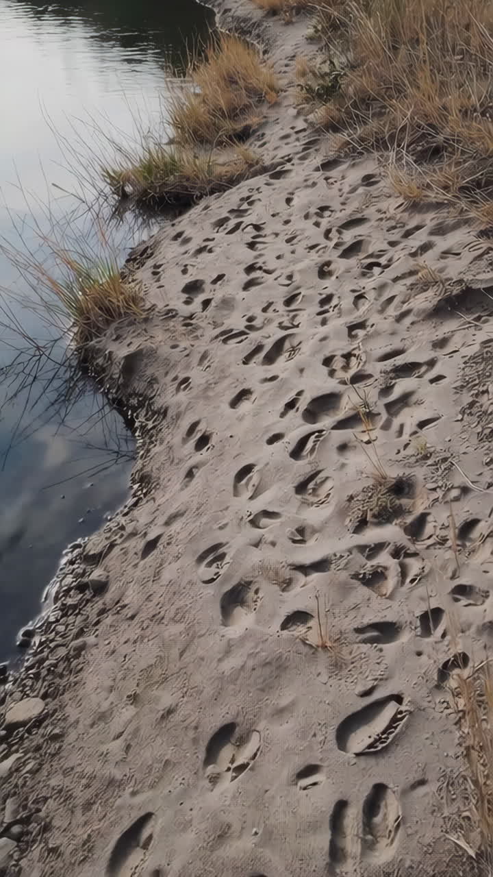 Impronte sulla riva del fiume