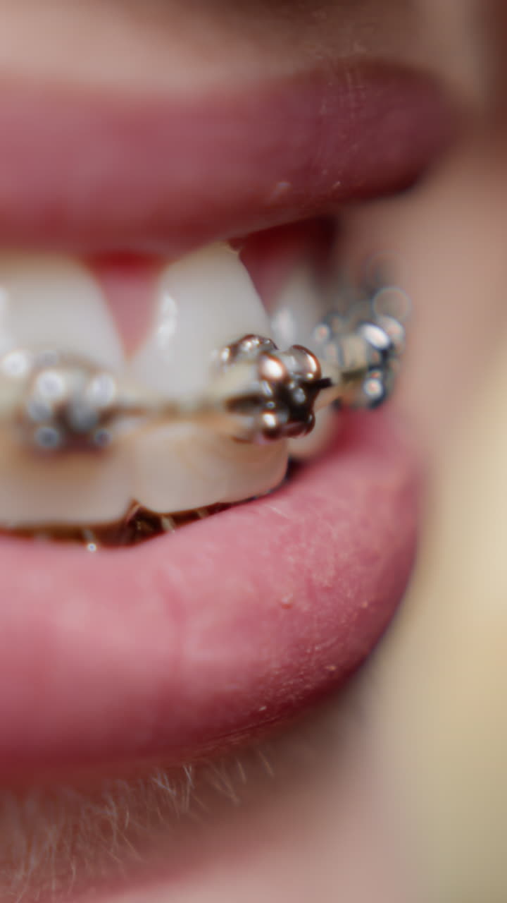 Close-up of Teeth with Braces