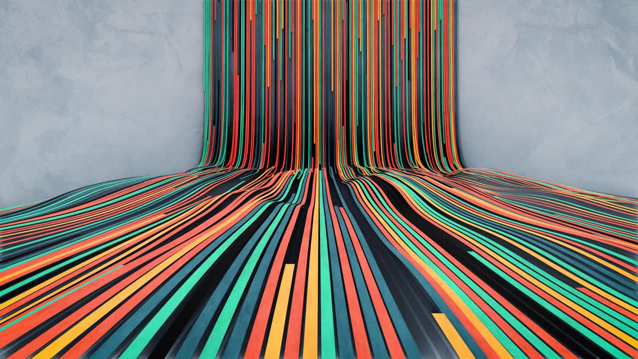 Abstract Animation of Vibrant Data Lines on Textured Background
