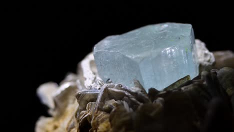 a macro detail shot of an aquamarine crystal