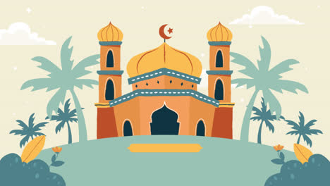 motion graphic of flat illustration for islamic mawlid al-nabi holiday celebration