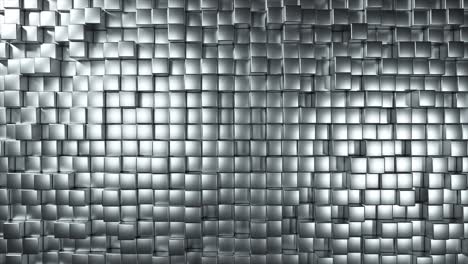 abstract background of metal randomly moving cubes. seamless loop 4k animation