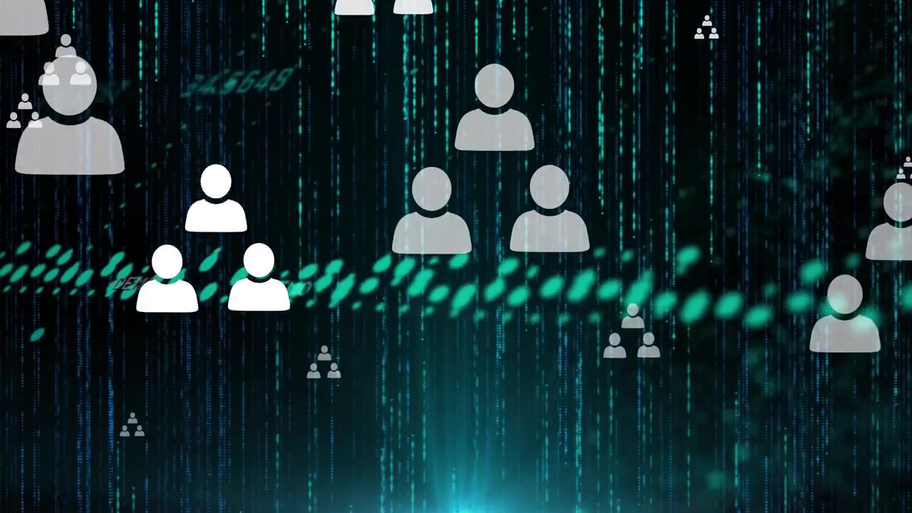 Animation of data processing over media icons