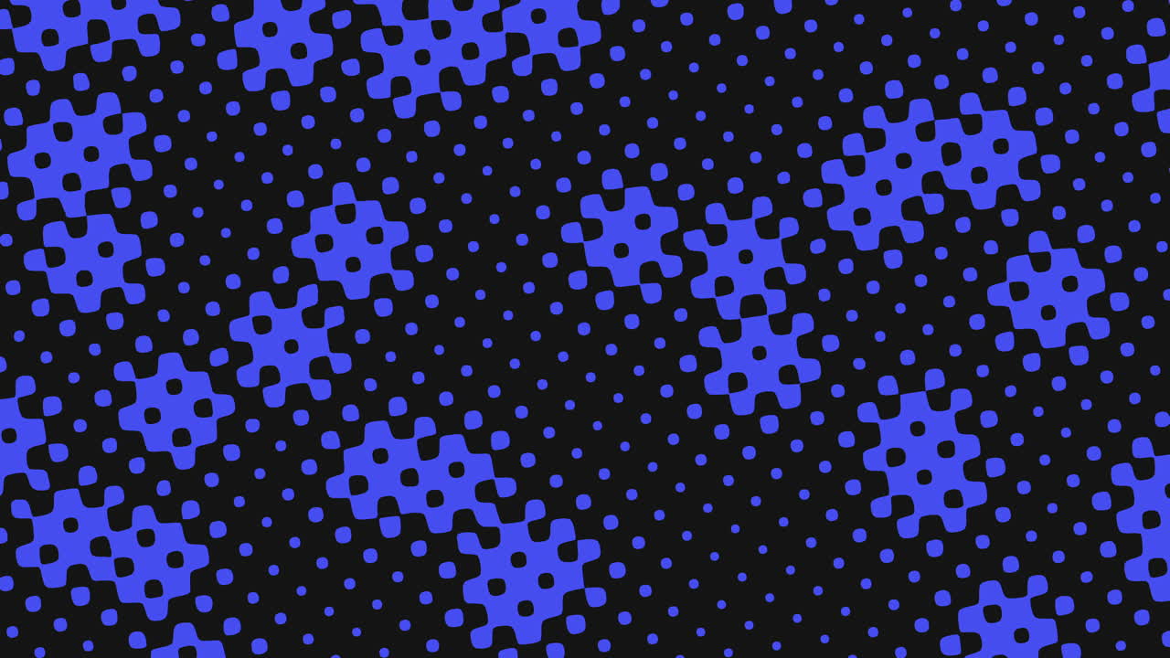 patrón azul pixelado en una cuadrícula de cuadrados azules de fondo negro