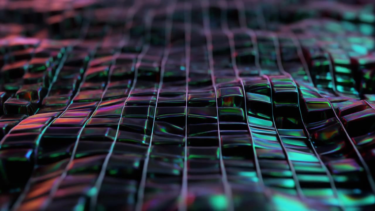 Abstrakter 3D-Bewegungshintergrund mit welligem Metallgitter