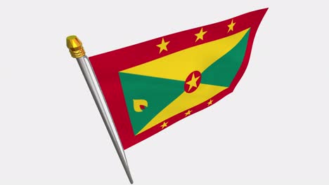 vídeo en bucle de la bandera de granada revoloteando en el viento, vídeo en cámara lenta de 4k, con canal alfa