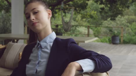 young businessman looking to camera