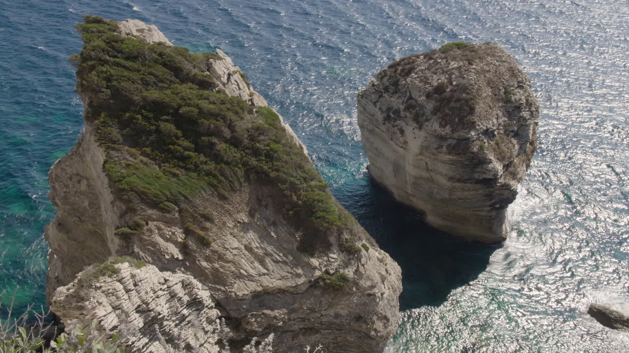 Bonifacio Corsica coastline Cliffside Mediterranean Sea Coastal Landscape limestone closeup