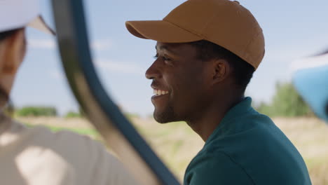 african american man on the golf course.