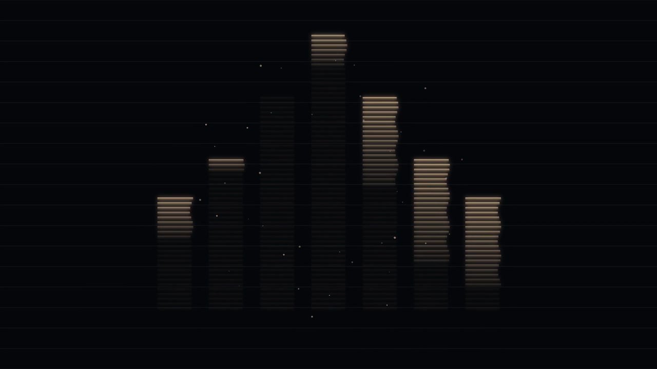 Digital Audio Equalizer Visualizer with Floating Particles
