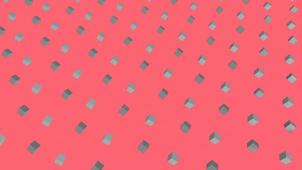 cuadrados grises en 3d con fondo rojo