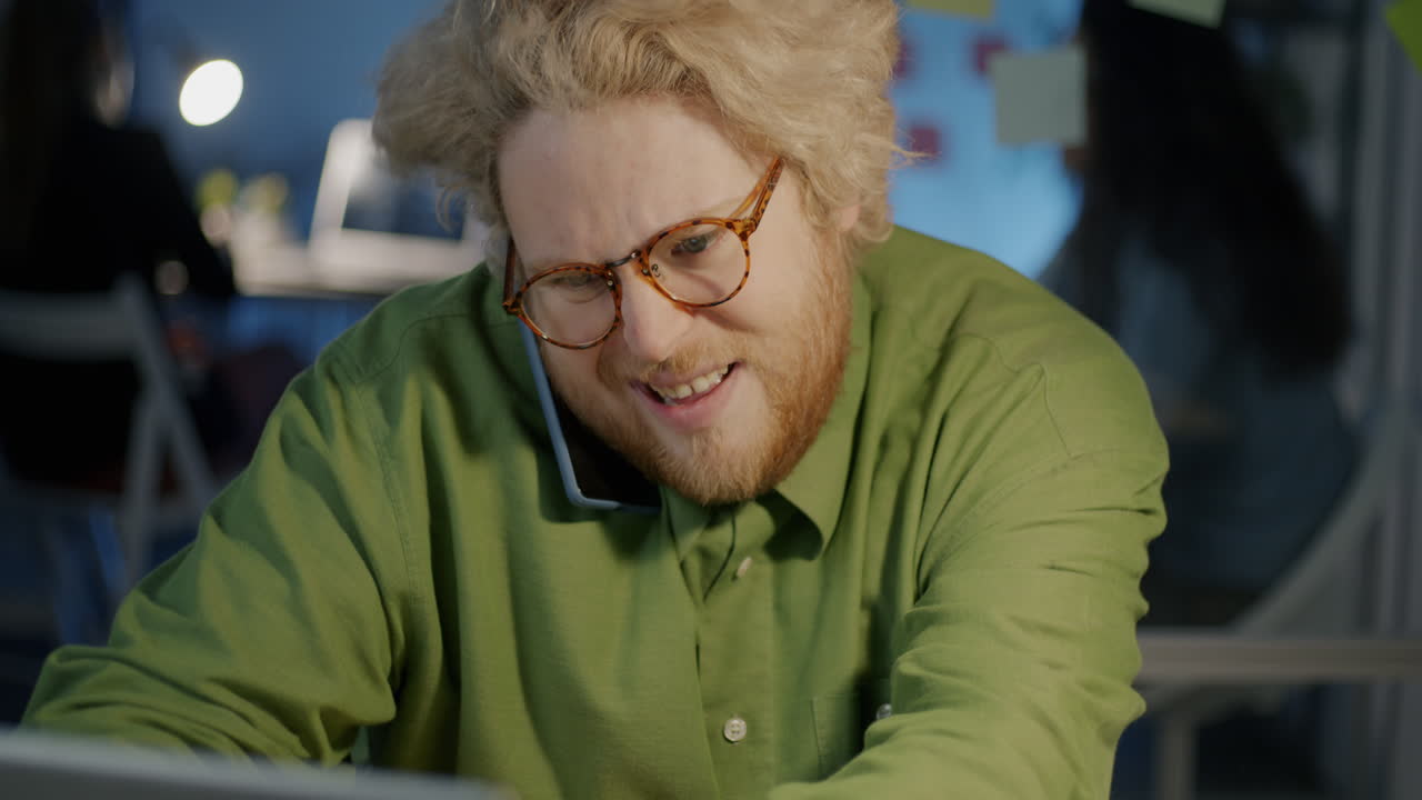 Stressed Businessman on Phone