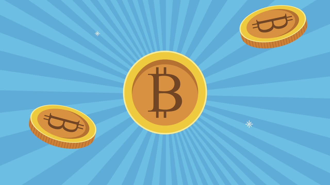 bitcoins money crypto currency animation