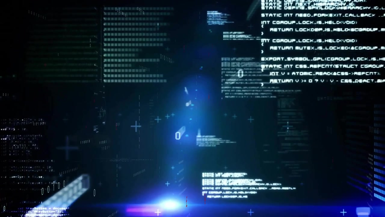 When panels materializing blue glow rising code fragments coalescing into 3D render data grid