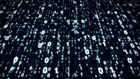 abstract futuristic digital matrix cyberspace with binary code digits animation