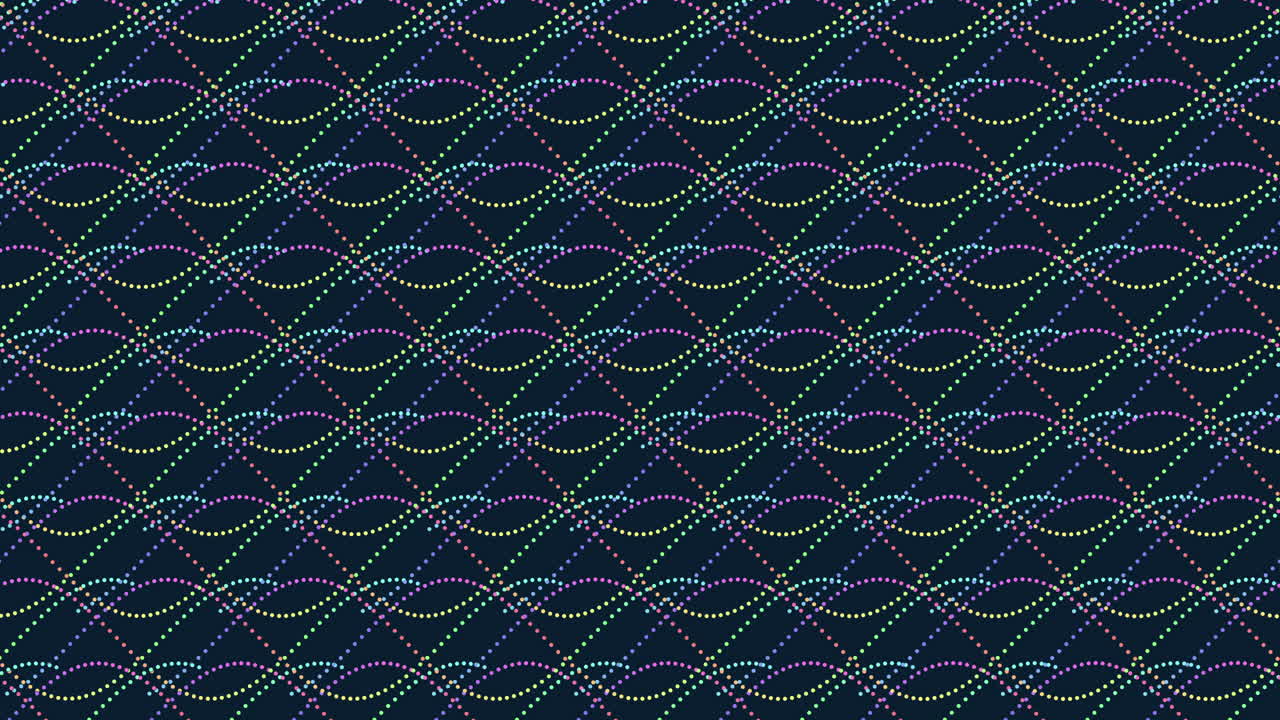 검은색에 있는 원과 선의 대칭적인 패턴