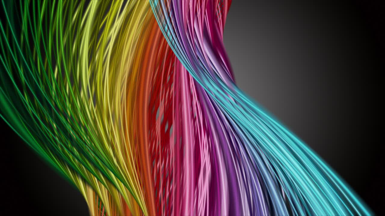 느린 동작에서 줄무 파동 객체와 환상적인 애니메이션, 4096x2304 루프 4k