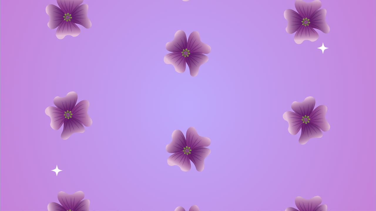 flores hermosas animación de patrón de jardín