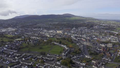 Aerial-flyover-of-Newry-city-in-Northern-Ireland