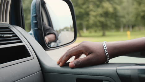 man traveling in a vehicle