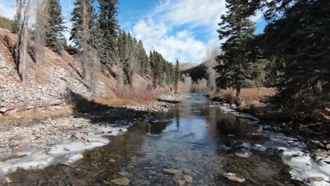 4k fpv along river in winter