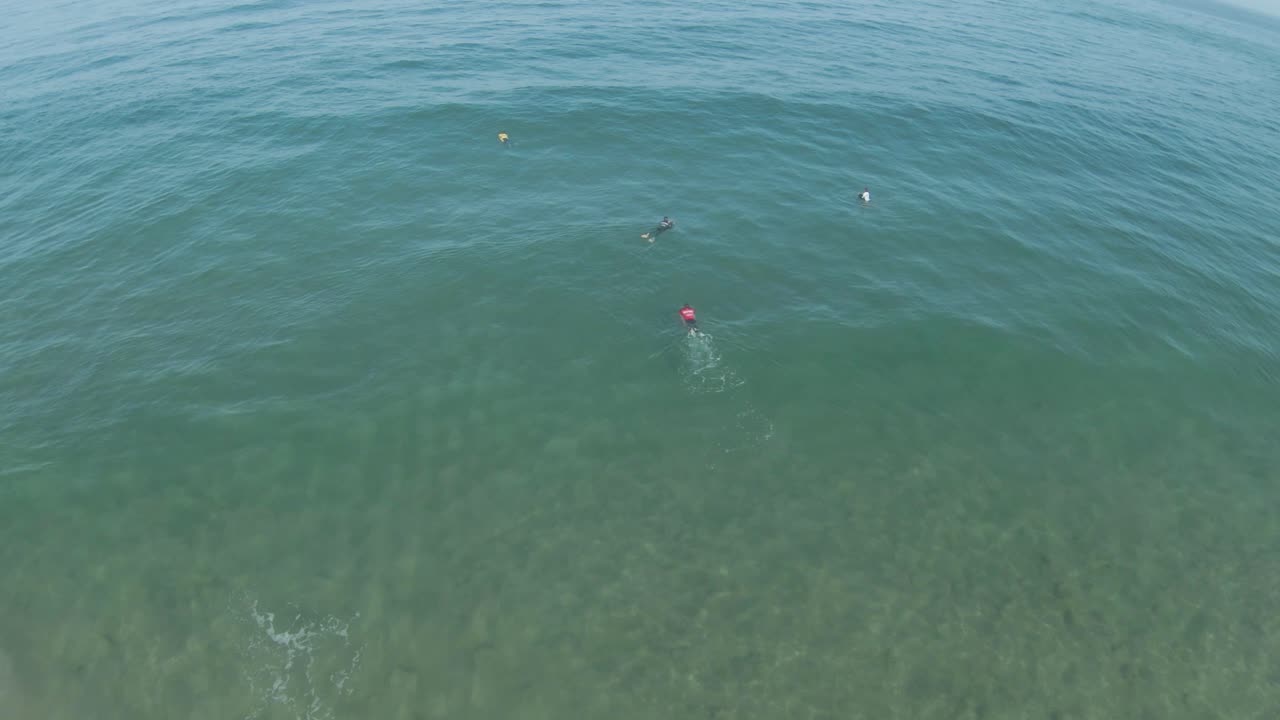 vista aérea de poeple buceando en el mar
