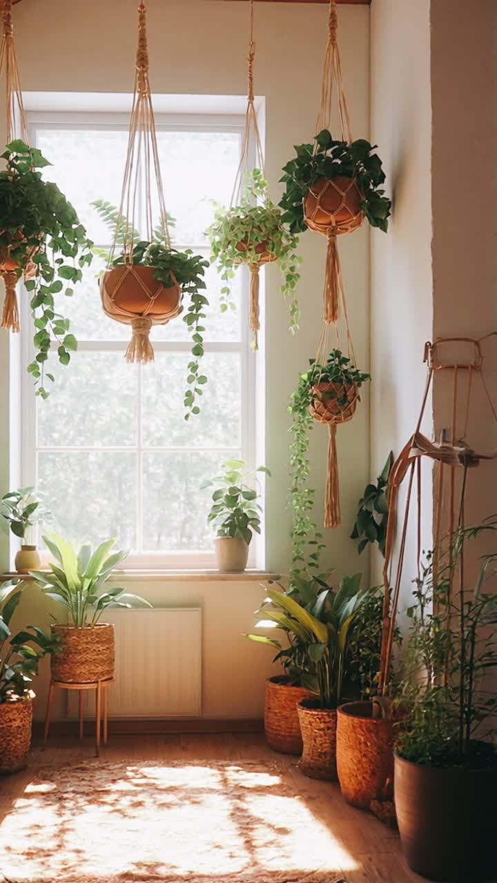 Elegante composizione di piante da interno vicino a una finestra