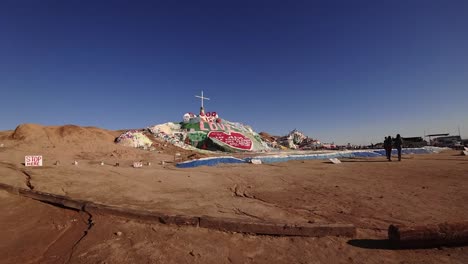 Static-timelapse-of-salvation-mountain-slab-city-california-sunny-day