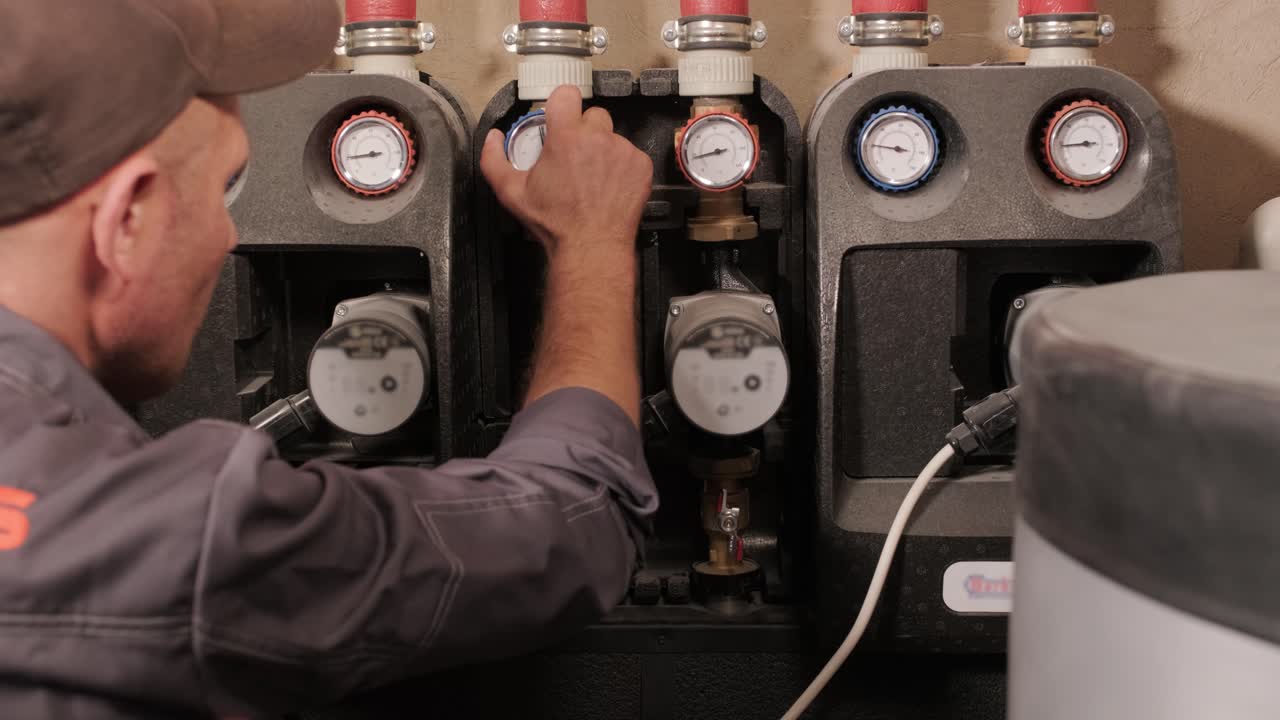 técnico de hvac instala sistemas de calefacción, ventilación y aire acondicionado en el sitio