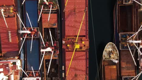 old ships anchored aerial view