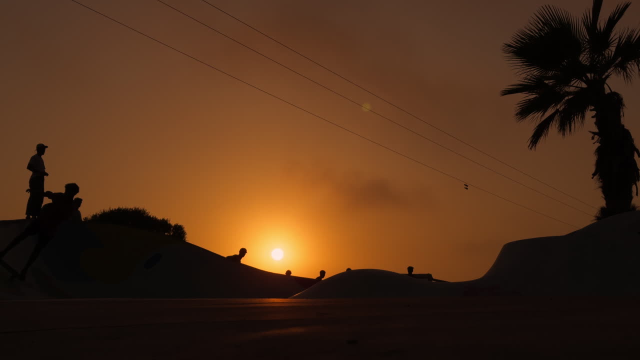 Skateboarding Silhouette at Sunset