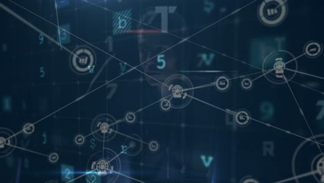 animación de la interfaz digital y la red de conexiones a través de hacker