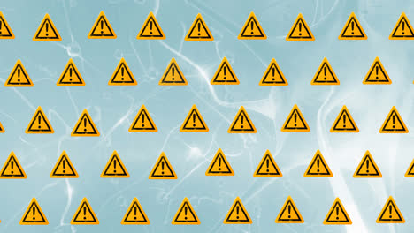 animation of warning signs over neurons on blue background