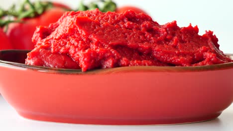 tomato paste with ripe tomatoes