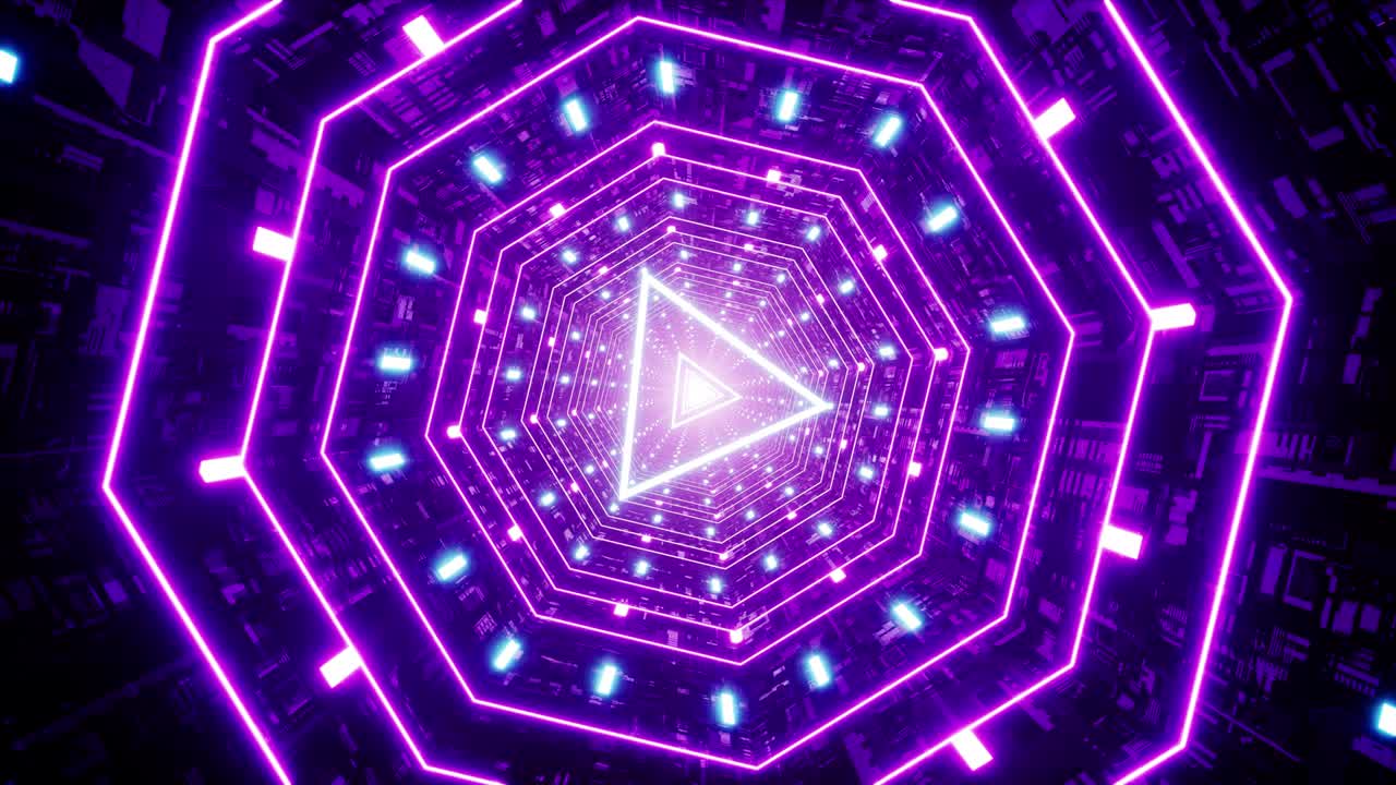 triángulo púrpura ligero túnel octógono vj bucle