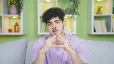 young man making a video call.