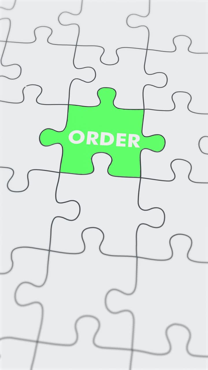 Chaos Order Jigsaw puzzle assembled Vertical Video