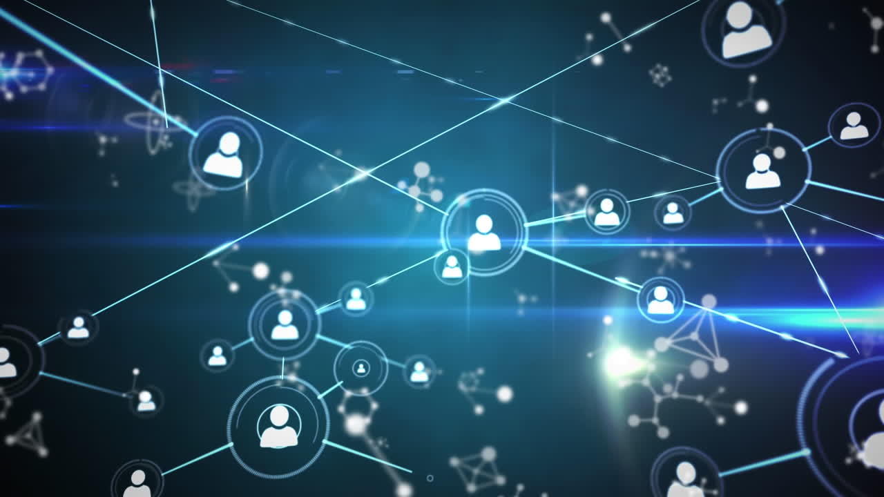 해군 배경에 대한 연결 네트워크의 애니메이션